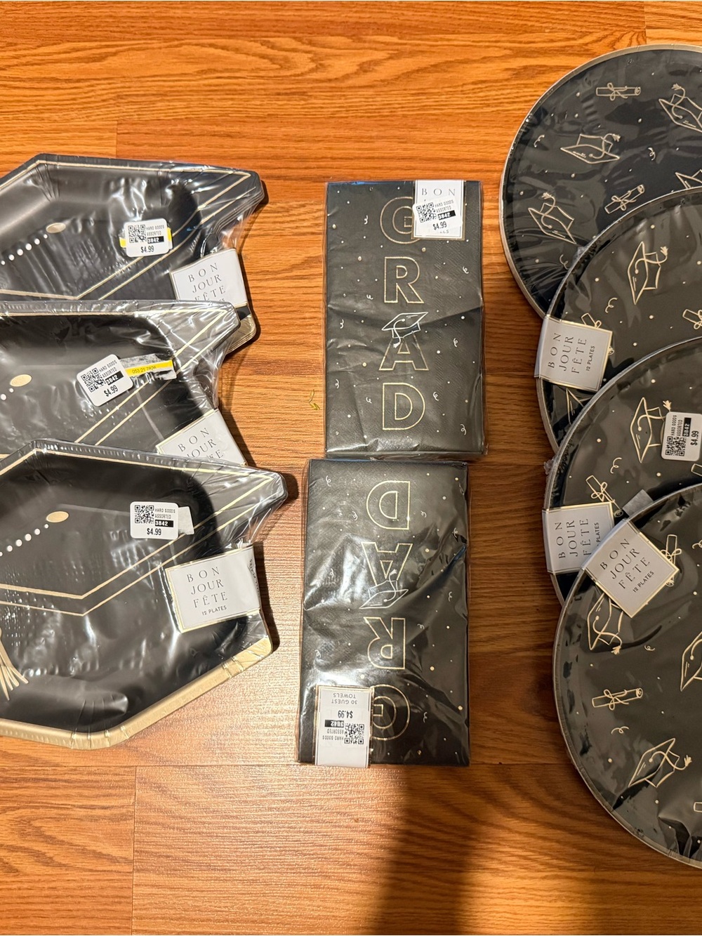 Black 'Grad' Party Napkins & Plates Set
